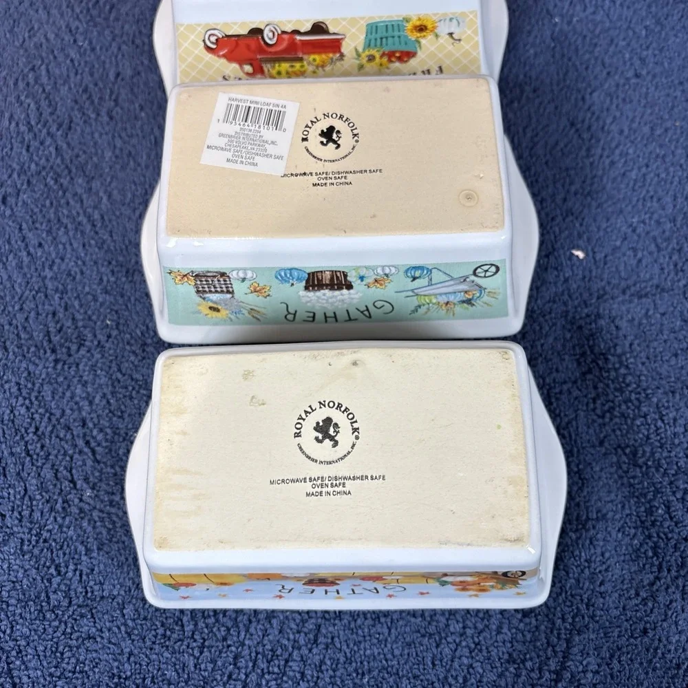 Royal Norfolk Harvest‎ Mini Bread Loaf Pans Holidays Fall Gathering Set Of 4